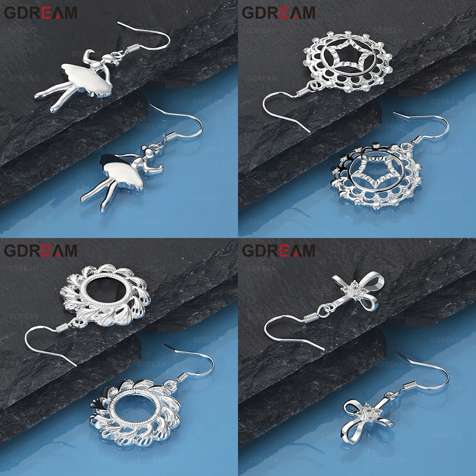 

GDREAM 925 Sterling Silver Round Hollow Carving Earrings Fashionable Commuting Personality Ladies Gift Jewelry