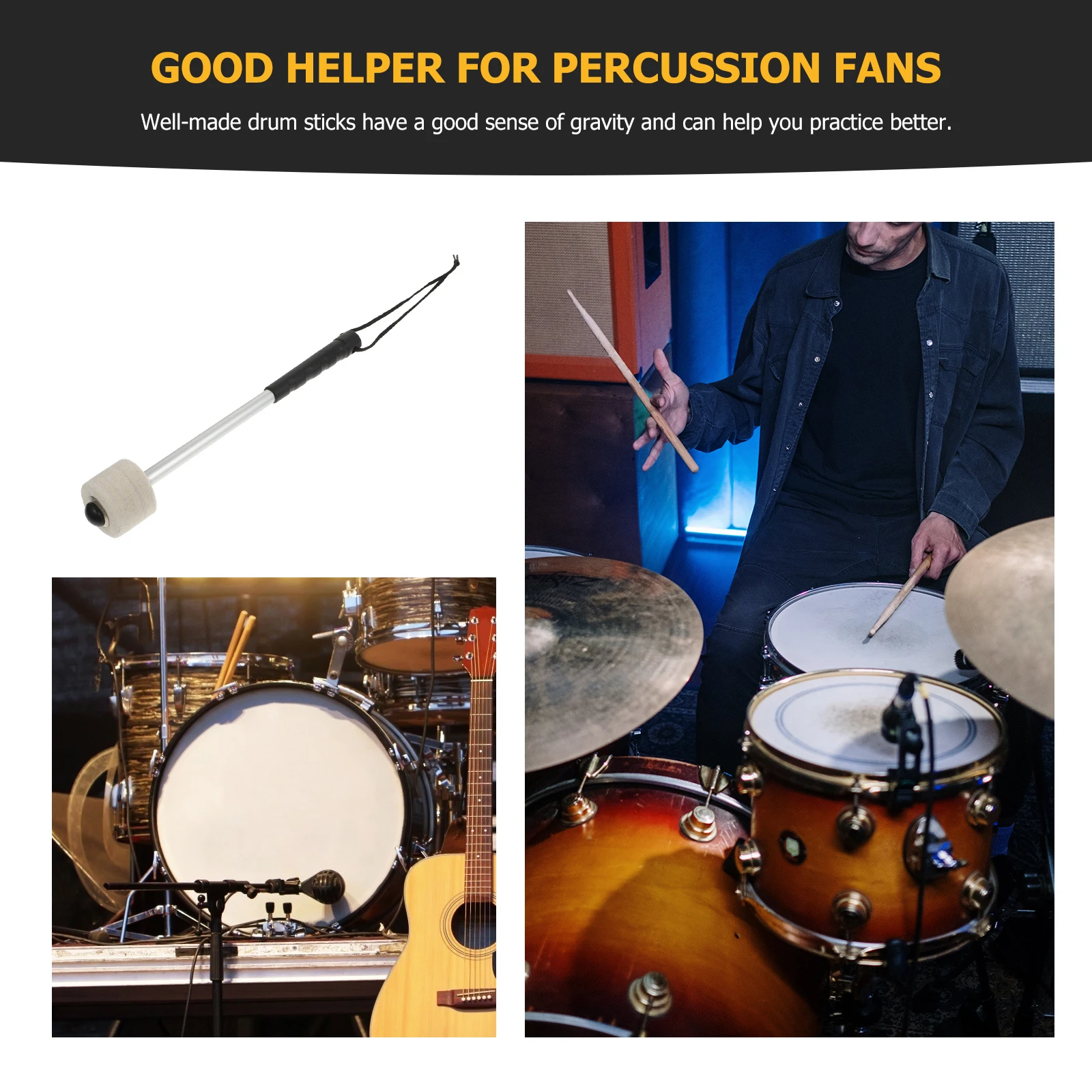 

Drumsticks Wool Instrument Simple Music Percussion Tool Portable Accessory Practical Musical