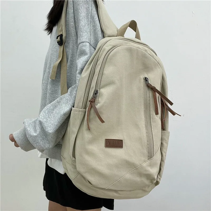 Zaini donna borse da scuola Vintage moda studenti Casual ad alta capacità borsa di tela retrò tutto-fiammifero Harajuku Versatile quotidiano