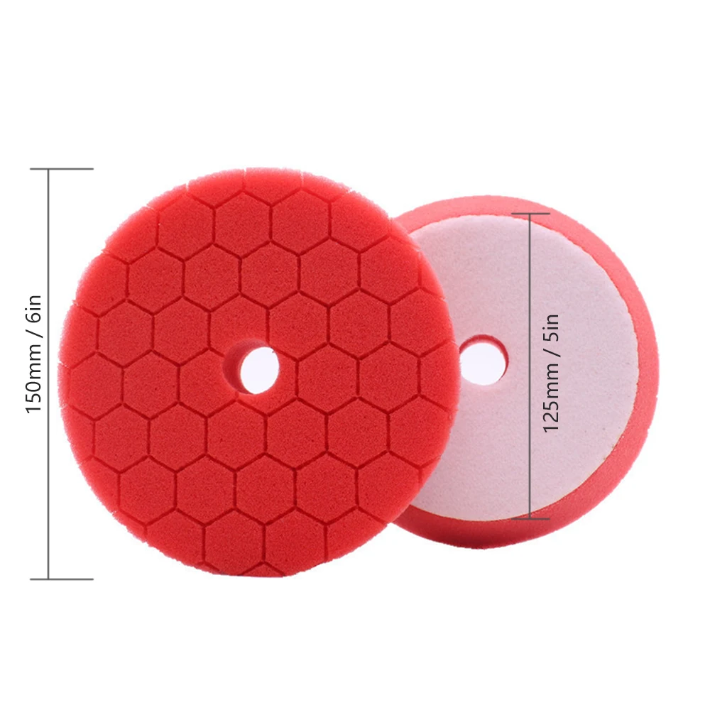 Buffing Polishing Pads 5 Pcs 6 Inch Large Size Sponge Polishing Pads Car Foam Buffing Sponge Pads Kit for Car Buffer Polisher Co