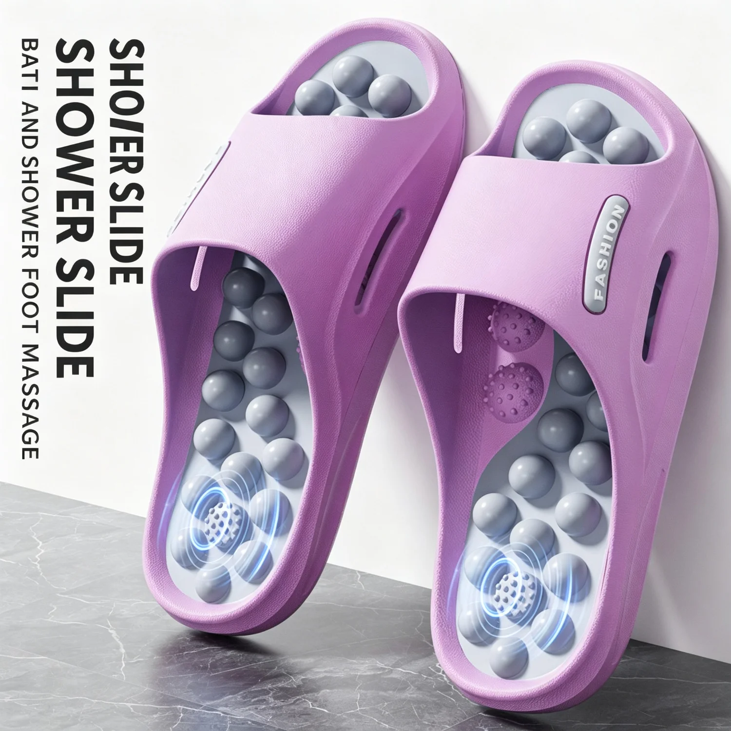 Badezimmer-Massage-Hausschuhe für Männer und Frauen, weiche, elastische Akupressur-Fußmassage-Sandalen, rutschfeste Dusch-Slides, schnelltrocknend, Hausschuhe für zu Hause – Detail 11