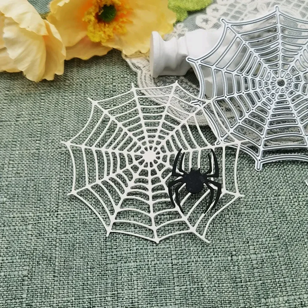 Spider Web Cutting Dies Embossing Handicrafts Mold Scrapbook Paper Craft Knife Mould Blade Punch Stencils Dies Halloween Decor