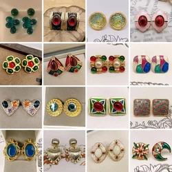 Vintage Antique Ornate Earrings for Women Airy and Elegant Oil Dripping Glaze Earrings Party Vacation Jewelry Accessories Gifts