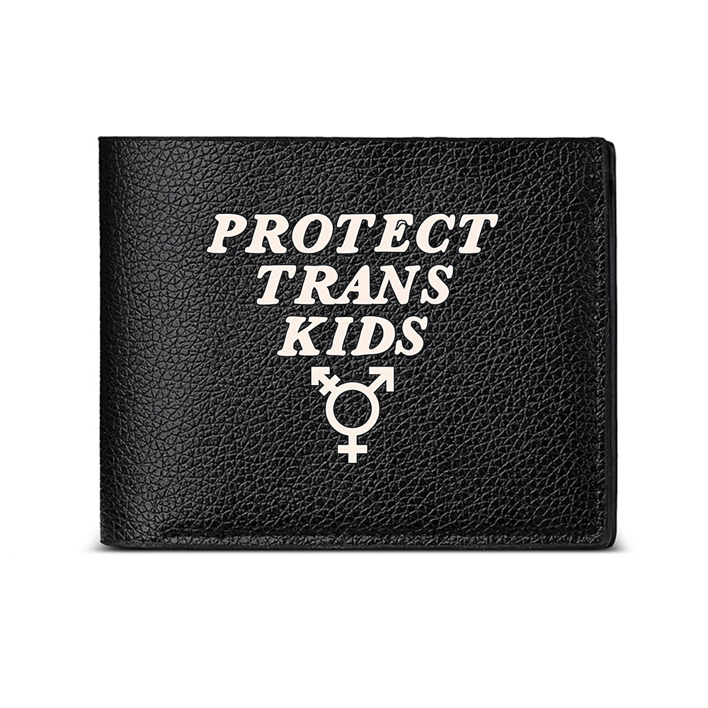 Protect Trans Kids Statement Wallet With Gender Symbol Design For Modern Fashionable Men's Accessory