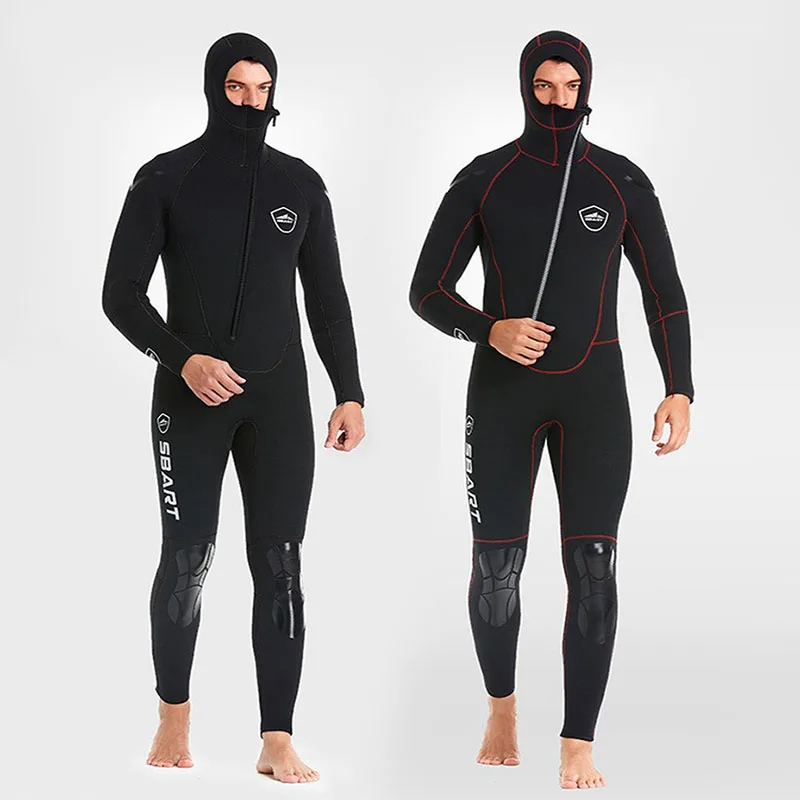 Oulylan 5MM Deep Dive Hunting Fish Winter Wetsuit Thickened Warm Hooded Men Diving Suit Swimming Equipment Swimsuit Wetsuit