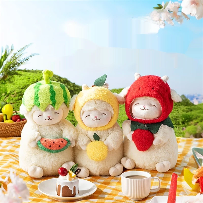 

Miniso Melon Eating Small Plush Toy Cute Doll Female Gift Sheep Sheep Series Lamb Standing Figuresweet White Sheep Lam Plushie