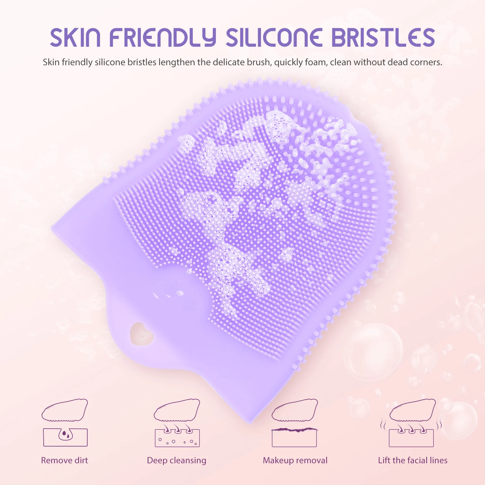 

Silicone Facial Cleansing Brush Soft Glove Design Deep Skin Care Face Washing Tool Pore Cleaner Scrubber Lightweight Portable