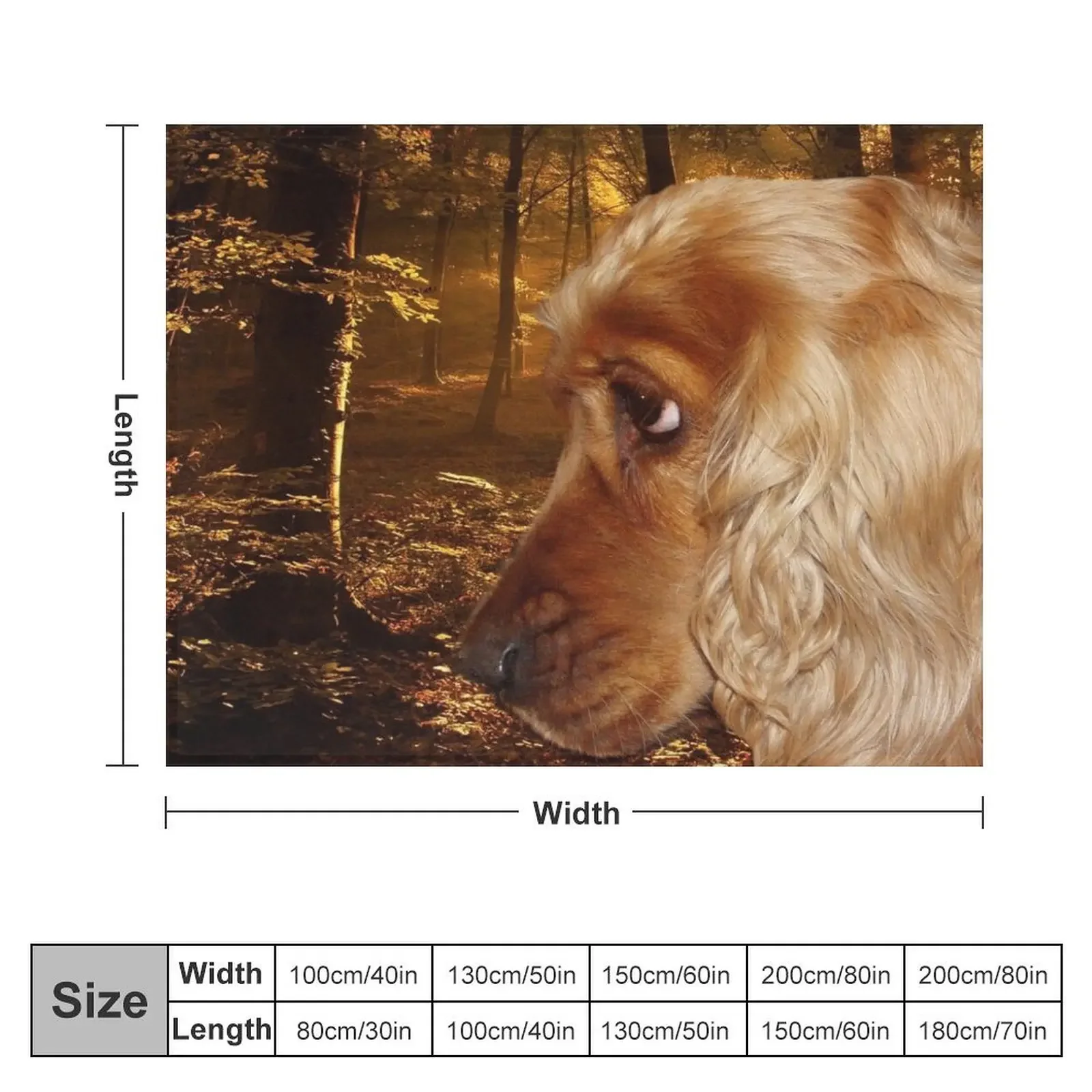 Dog English Cocker Spaniel Throw Blanket Hair funny gift Comforter Blankets