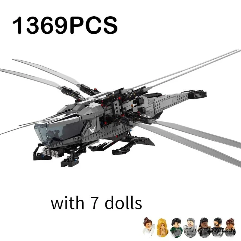 1369PCS Ideas Dune Atreides Royal Ornithopter Helicopter Building Blocks 10327 Construction Bricks Set Toy For Children Kids