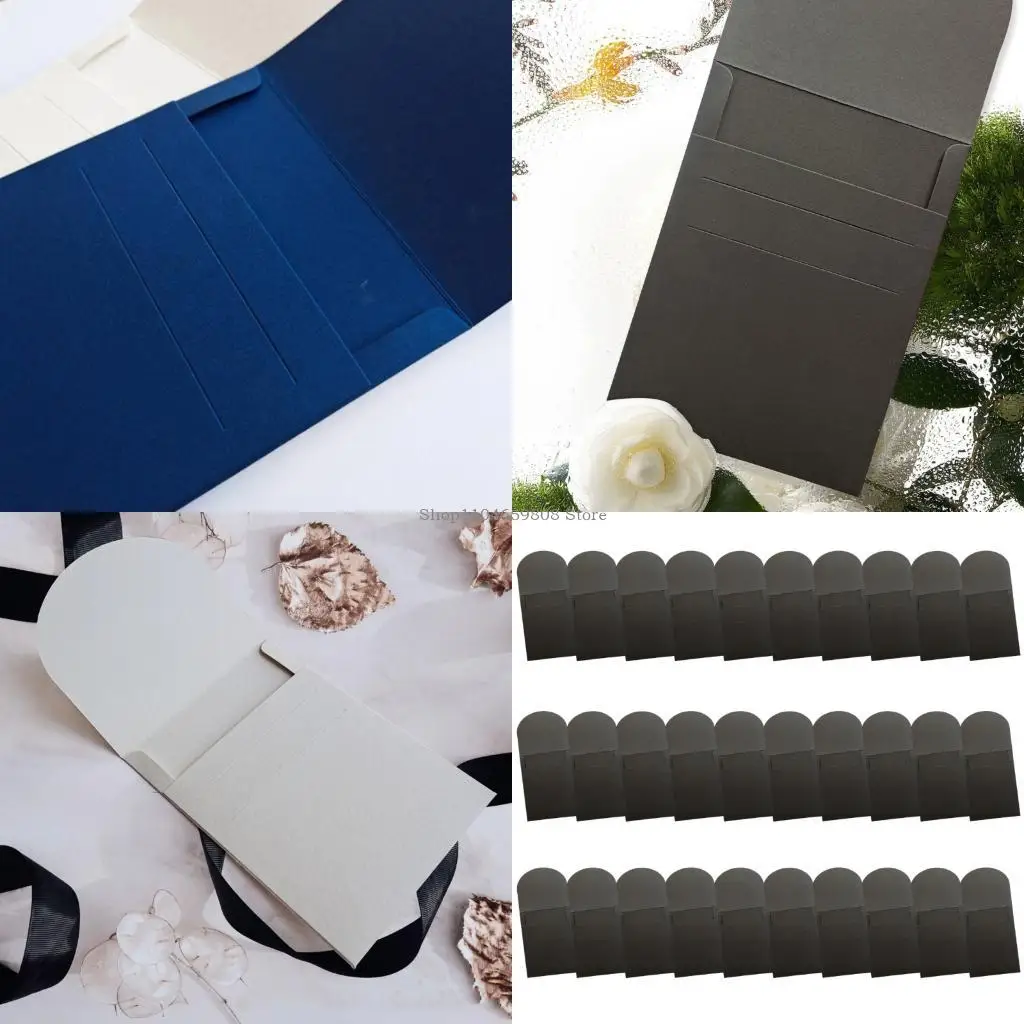 

30Pcs Envelopes 5x7Inch 300GMS Paper Envelope 3 Slots Gift Card Holder for Wedding Invitation Card and Packaging