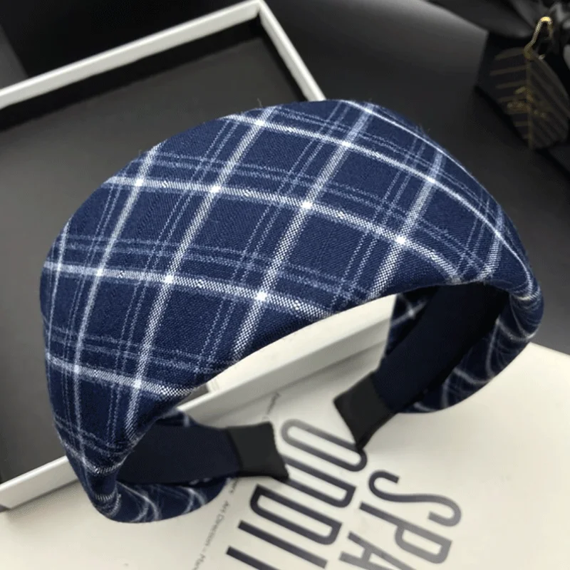 

Заколка для волос в клетку в стиле ретро, женское покрытие для волос, покупки белых волос, компрессия волос с широкими краями, повязка на голову для мытья лица