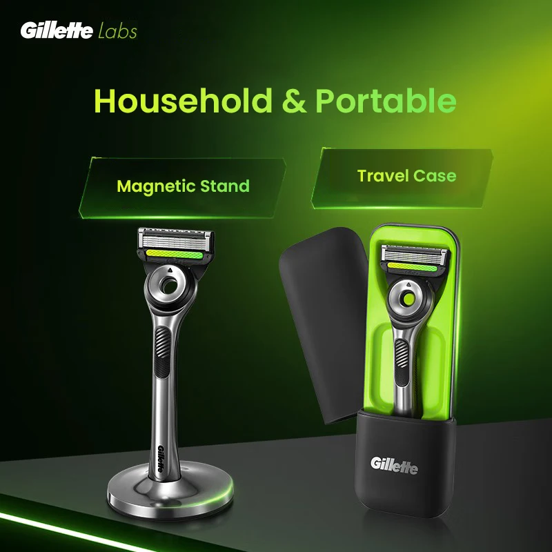 

Gillette Labs with Exfoliating Bar 5 layers Blades by Gillette Mens Razor and Travel Case Shaving Kit for Men