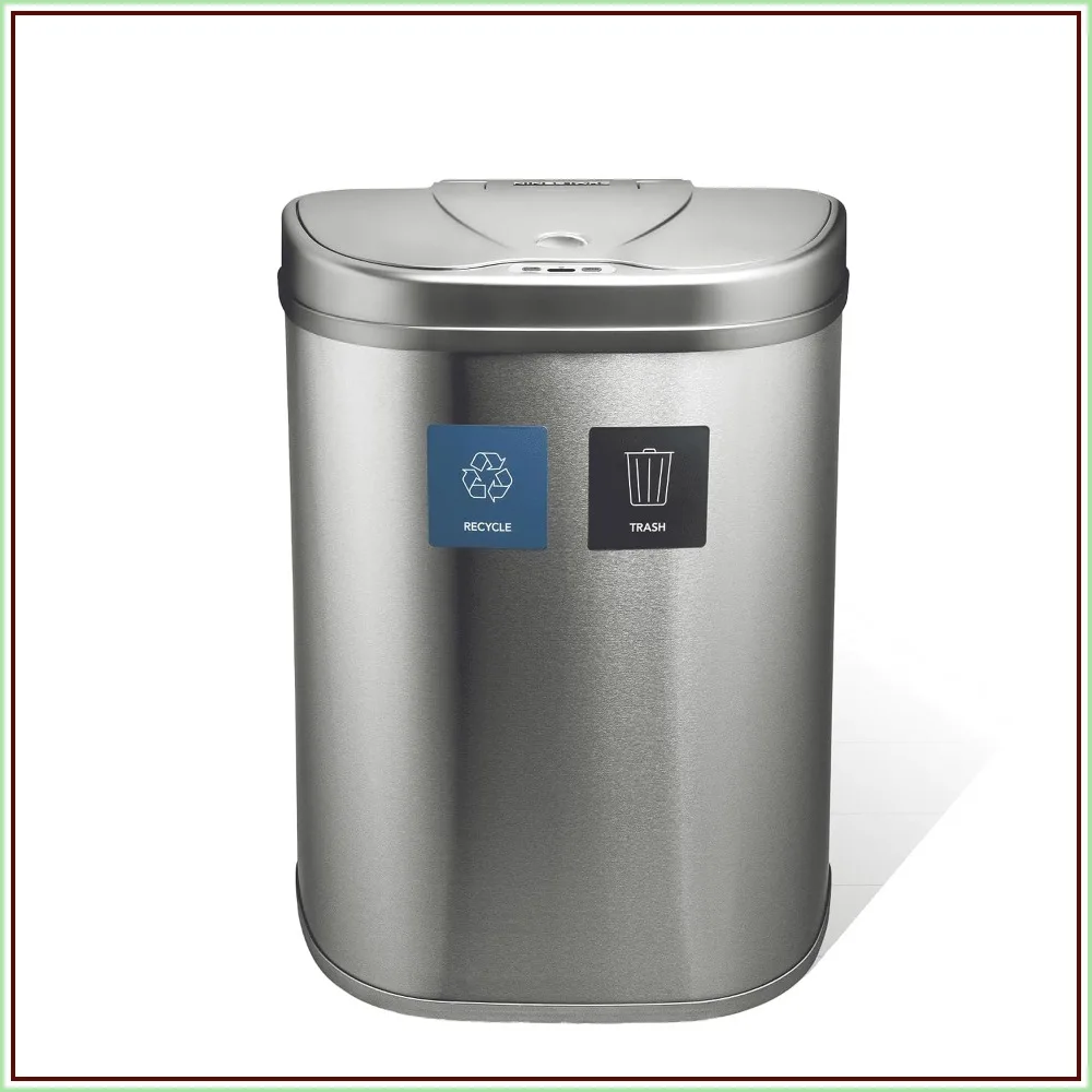 18.5 Gallon Touchless Kitchen Trash Can, Motion Sensor 70L Stainless Steel Recycling Bin