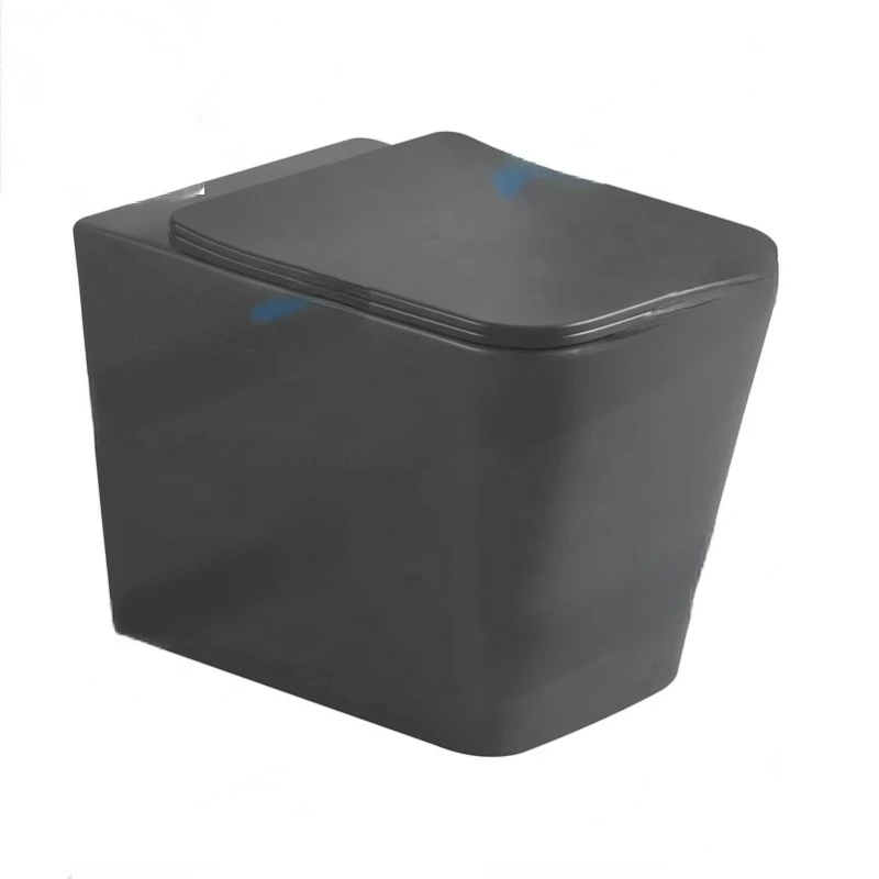 Factory Sanitary Ware Matte Black Ceramic Floor Mounted WC Toilet