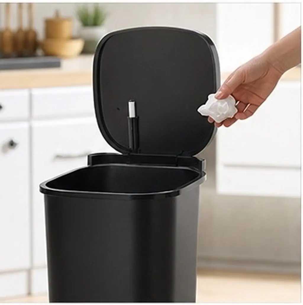 4Pcs Hydraulic Soft Close Trash Can Damper Silent Buffer for Kitchen Bathroom Office Bedroom Garbage Bin Waste Basket Lid Slow