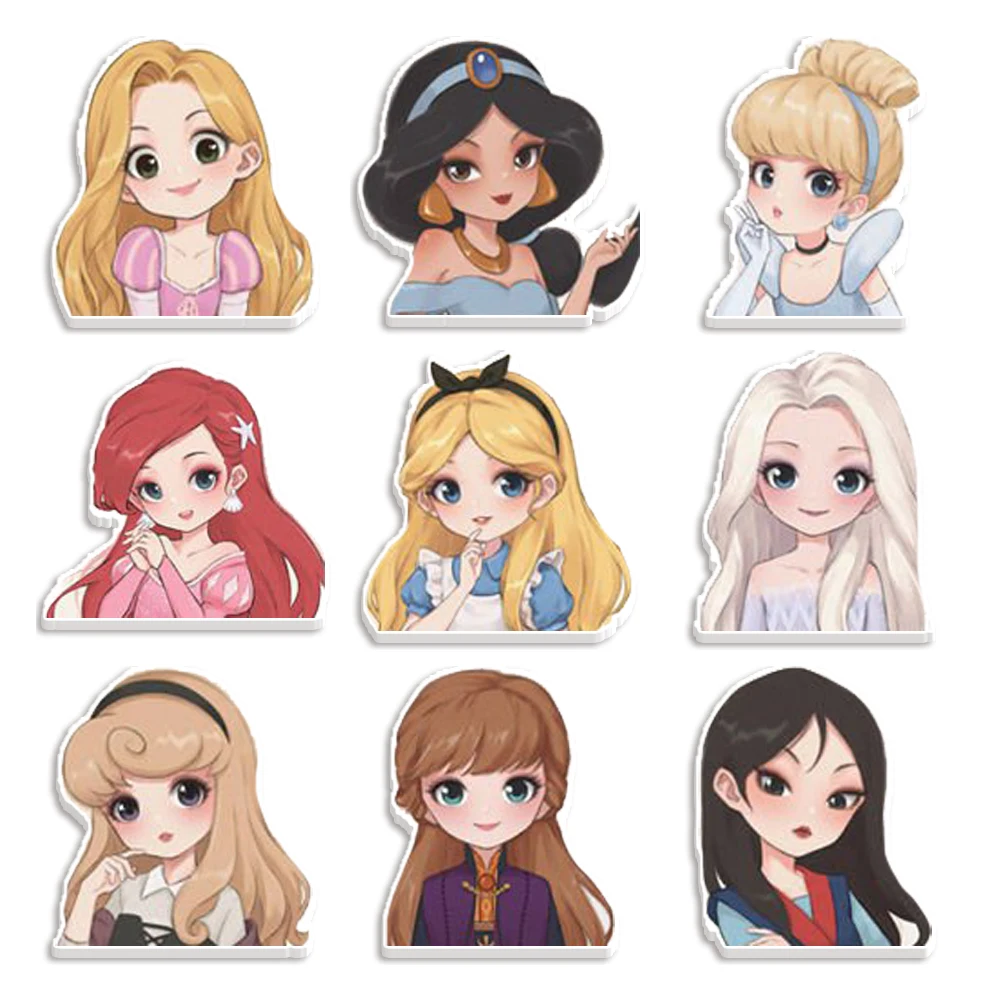 Disney Princess Series Resin Charms Planar Flat for Hairpin Phone Case BangleDIY Bow Craft Supplies Phone Decorations 10Pcs/lots