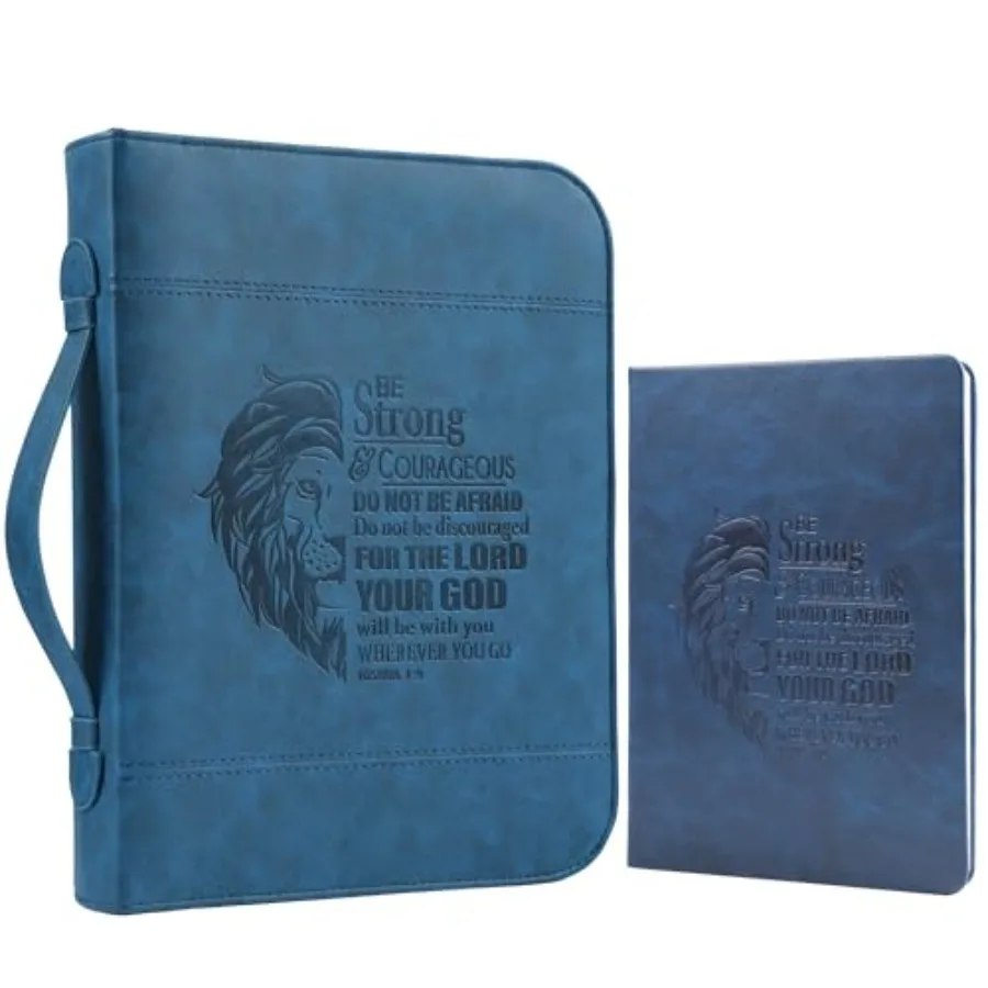 

Bible Covers for Men 2pcs Bible Case Set with Notebook Church Bag Bible Study Book Case with Handle Lightweight Carrying Bags C