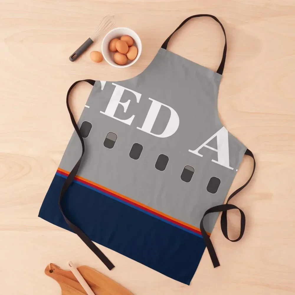 

Футболки для самолетов - United Airlines (Battleship Grey) Фартук Куртка шеф-повара мужская Кухня Женский фартук для косметолога