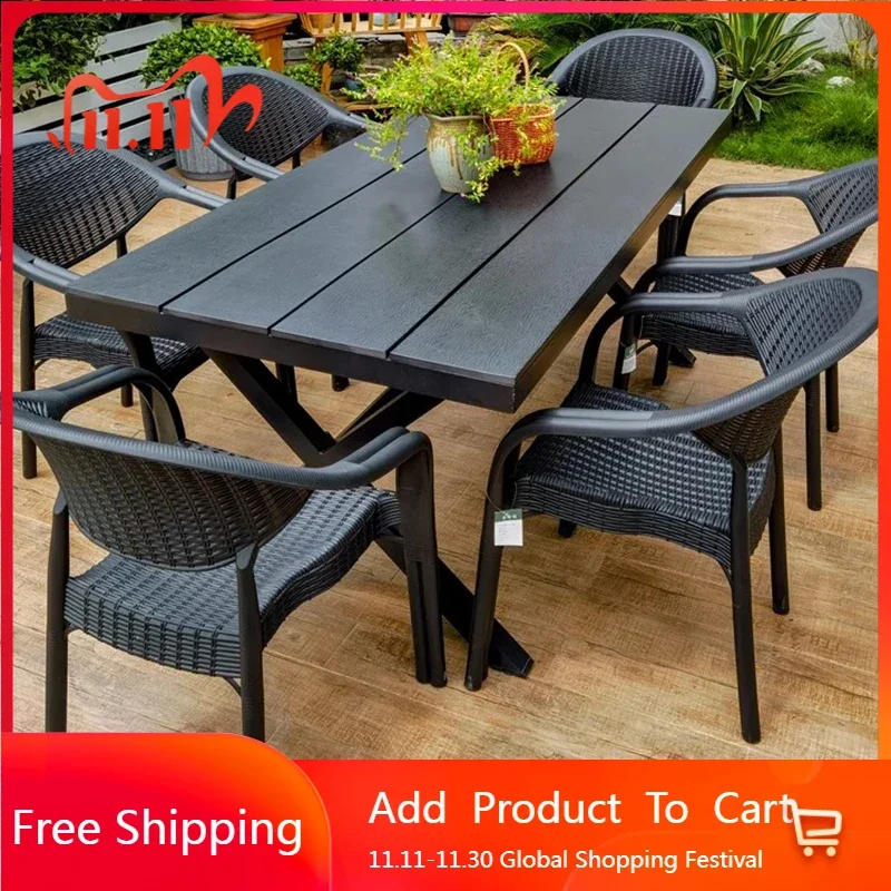 

Courtyard Balcony Outdoor Tables Luxury Lounge Minimalist Modern Outdoor Tables Armchair Storage Jardin Mobiliario Furniture