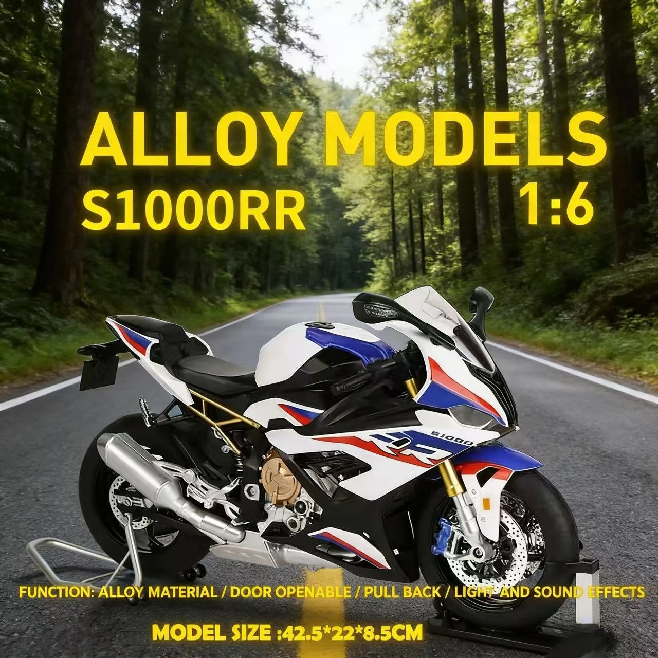 

NEW Extra-large model 1:6 scale replica of a BMW S1000RR motorcycle with realistic ignition start-up spray effect Boys' motor