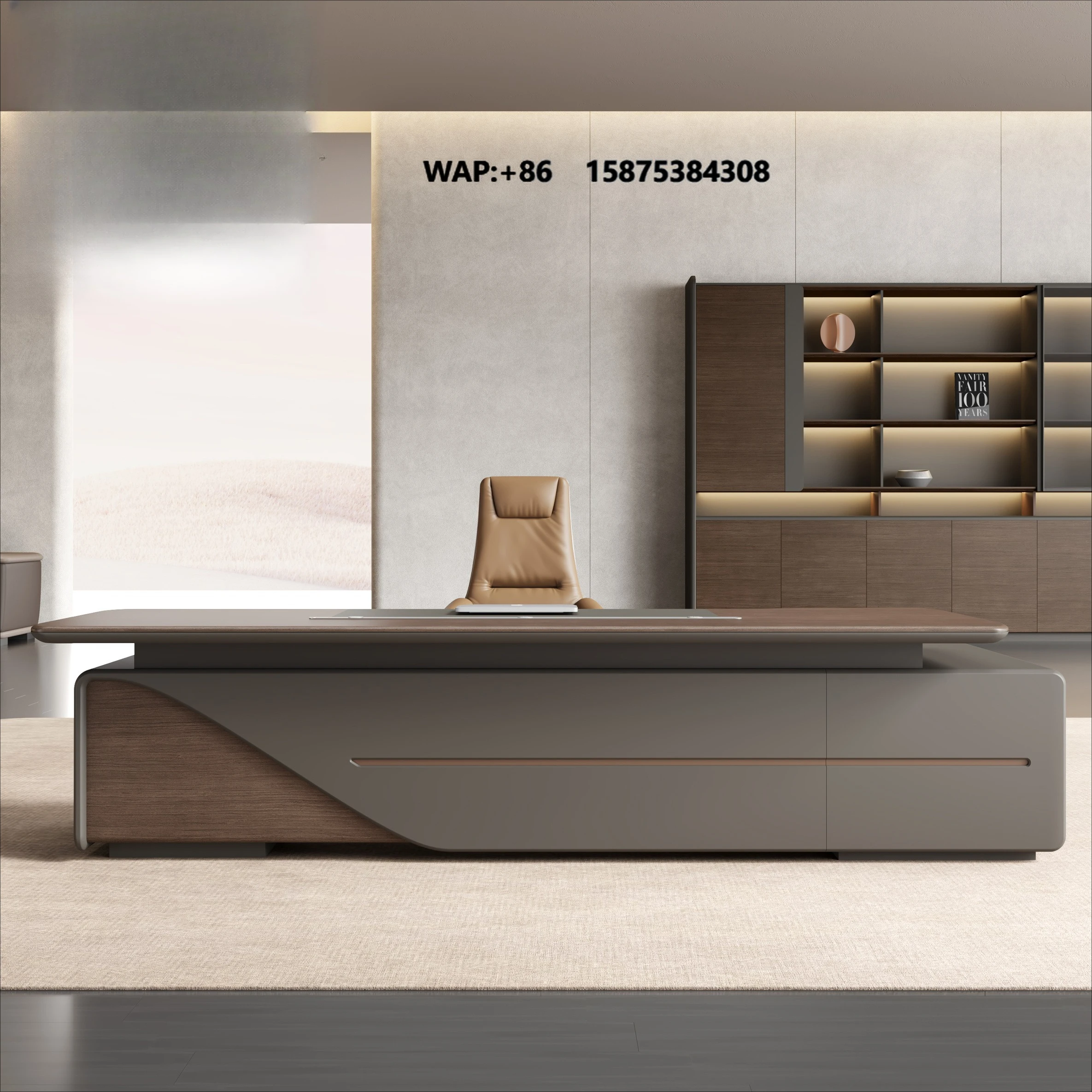 Factory Sale Customizable Size Executive Desk Multifunctional CEO Office Table with Drawers Computer Desk  One Stop Solution