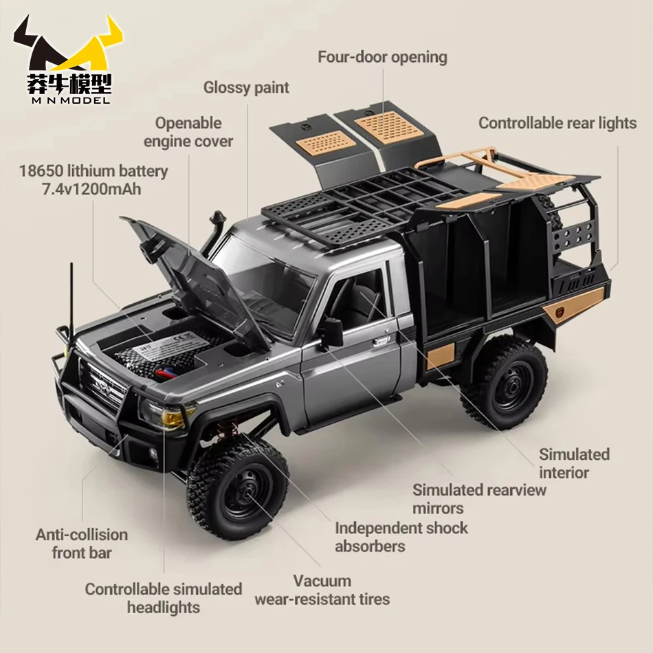 MN نموذج MN82S LC79 1/12 4WD كامل النطاق RC بيك اب شاحنة قصيرة التحكم عن بعد تسلق على الطرق الوعرة سيارات لعب للأطفال مهرجان الهدايا