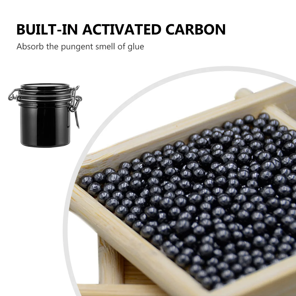 2개입 속눈썹 접착제 보관 용기 활성탄 항아리 누수 방지 밀봉 버클 대용량 누수 방지 플라스틱 휴대용