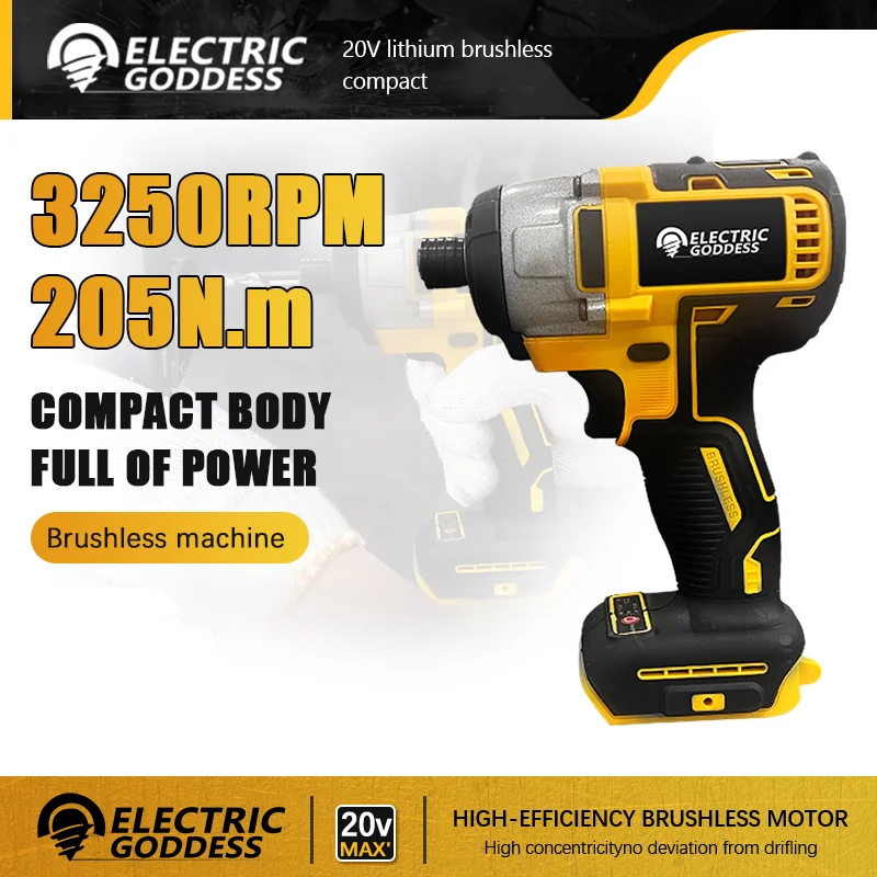 

DCF887 205N.m Brushless Electric Impact Driver Cordless Screwdriver Electric Impact Drill For Dewalt 20V Battery Pin