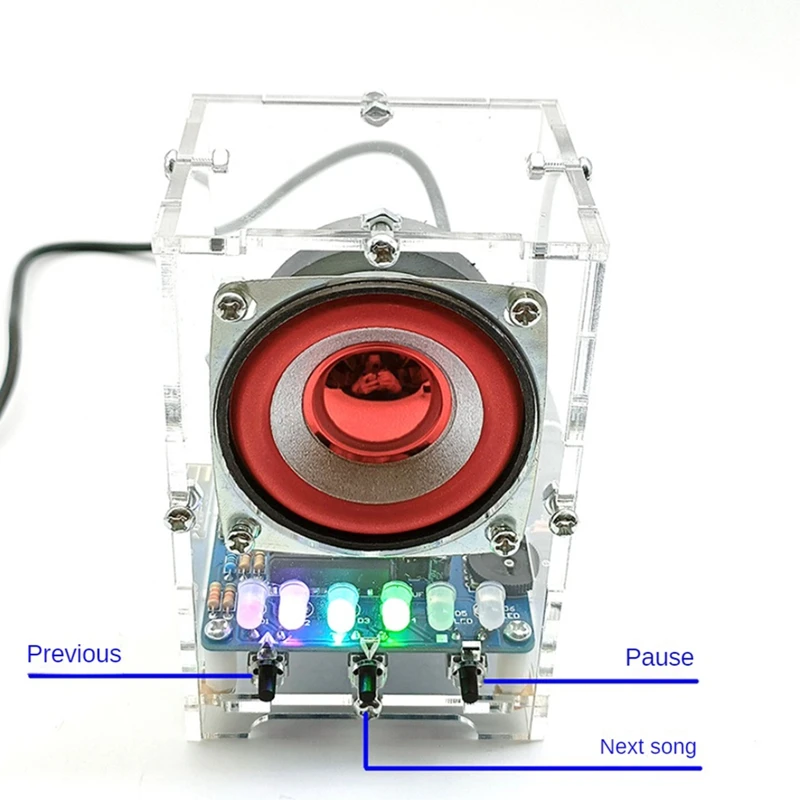 Bluetooth Speaker DIY Kits DC 5V LM386 4Ohm 5W Speaker Amplifier Production Kit Teaching Practice With Level Indicator 1Set