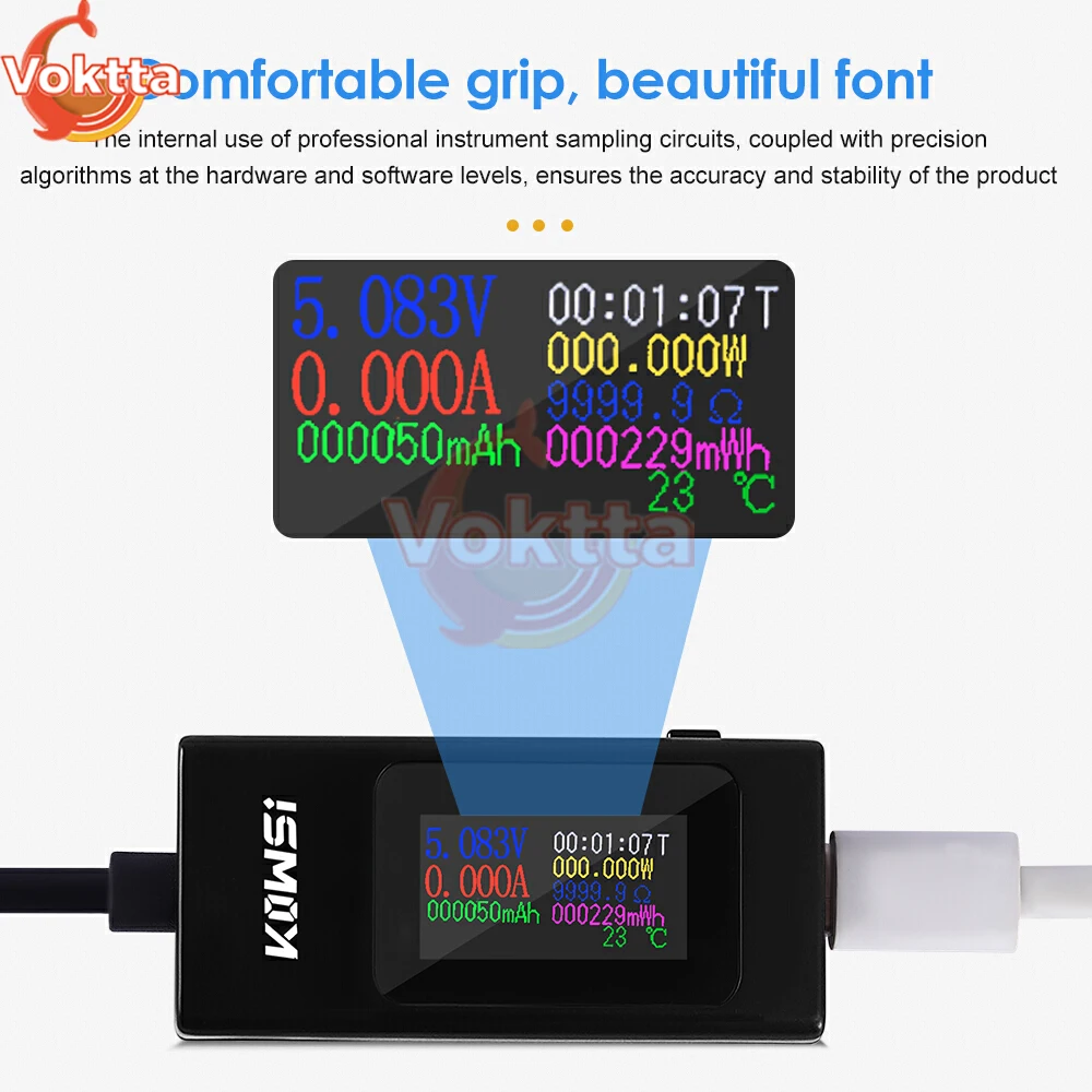 

Цифровой вольтметр-амперметр постоянного тока 4-30 в Type-C с индикатором отключения питания