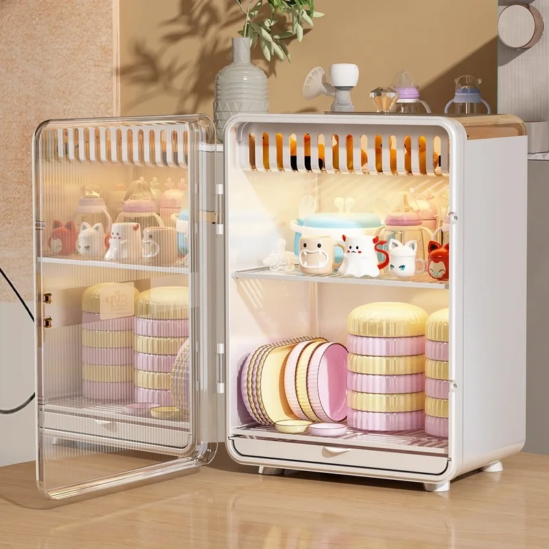 

Baby Tableware Storage Box Baby Complementary Food Drain Cabinet Bottle Box Kitchen Supplies Bowls Chopsticks Water Cups