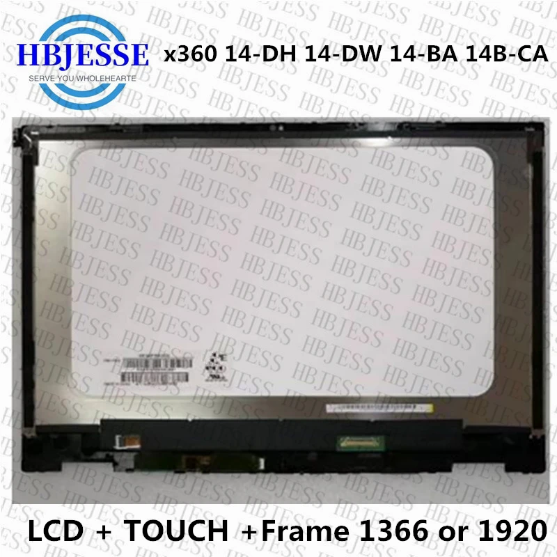 

For HP Pavilion x360 14-DH 14-DW 14-BA 14B-CA 14-CD Touch Screen Digitizer LCD Display Assembly With Frame Brazel Replacement