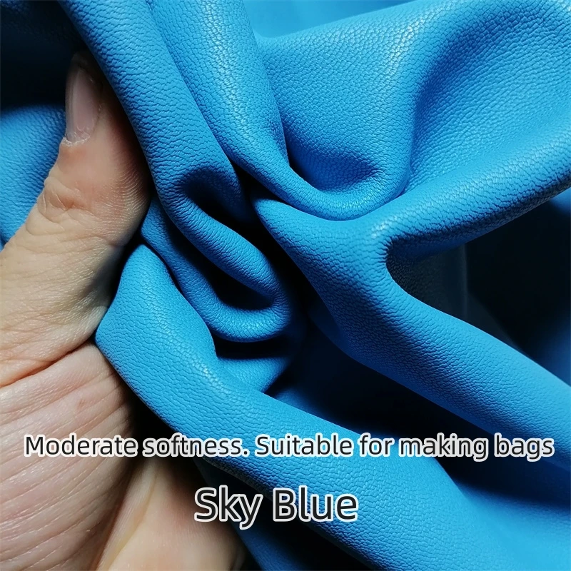 1/1.1mm Blue Sheepskin. First Layer Leather. Real Leather Fabric. Handmade DIY For Bags. The Whole Sheepskin. Mixed Sheepskin