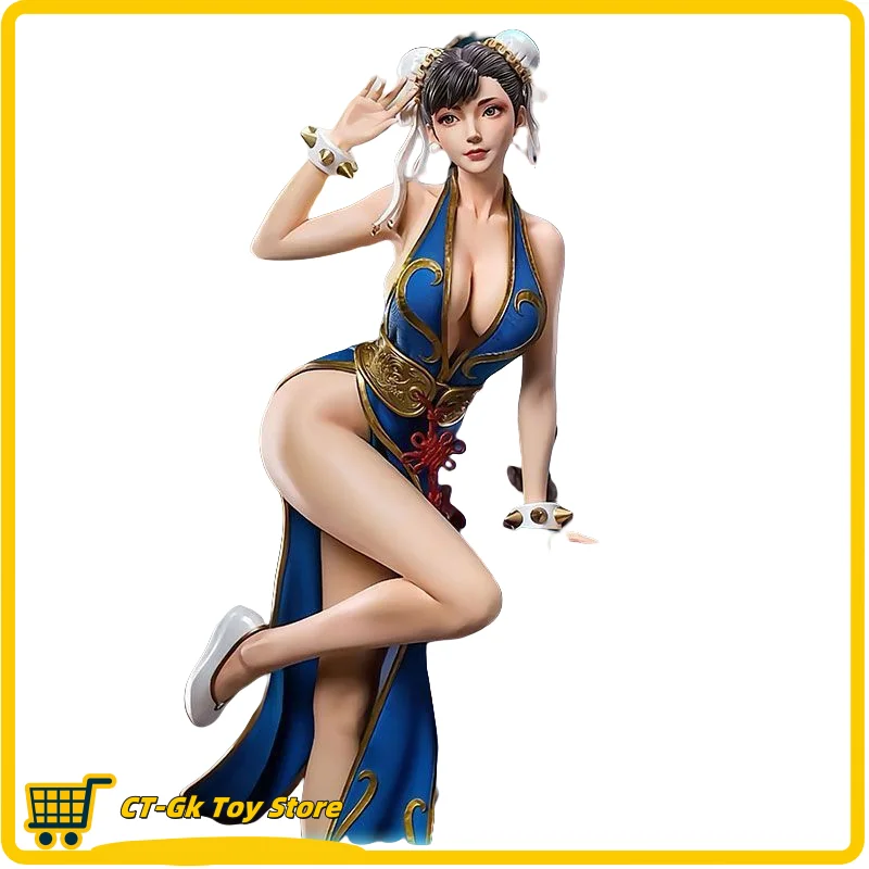 48cm Game Peripherals Street Fighter V Chunli Action Figure Sexy Cheongsam Pvc Model Toys Collection Ornament Gifts Desktop Gk