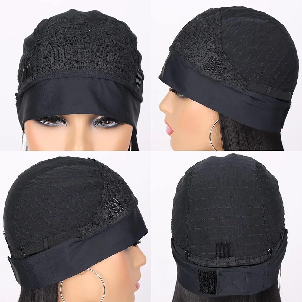 18/20/22/24/26 بوصة مستقيم عقال شعر مستعار أسود مقاومة للحرارة الاصطناعية الشعر المرأة عقال شعر مستعار آلة كاملة الباروكات النساء