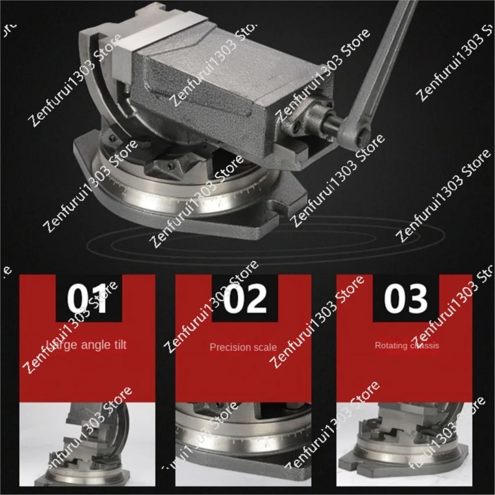 High precision 4 Inch Inclinable Angle Solid Flat Tongs 360-Degree Rotary Precision Taper Vise Precision High Quality