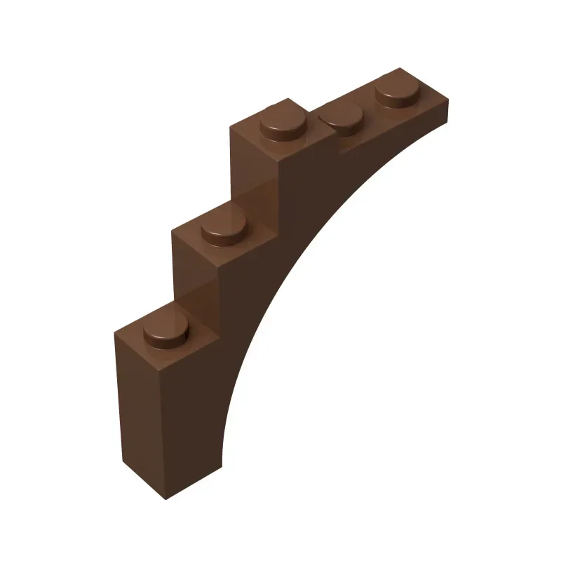 10pcs Small Particle Building Block Arc Brick 1x5x4 Tree Trunk Parts Accessories Compatible with Lego Bricks 76768 14395 2339