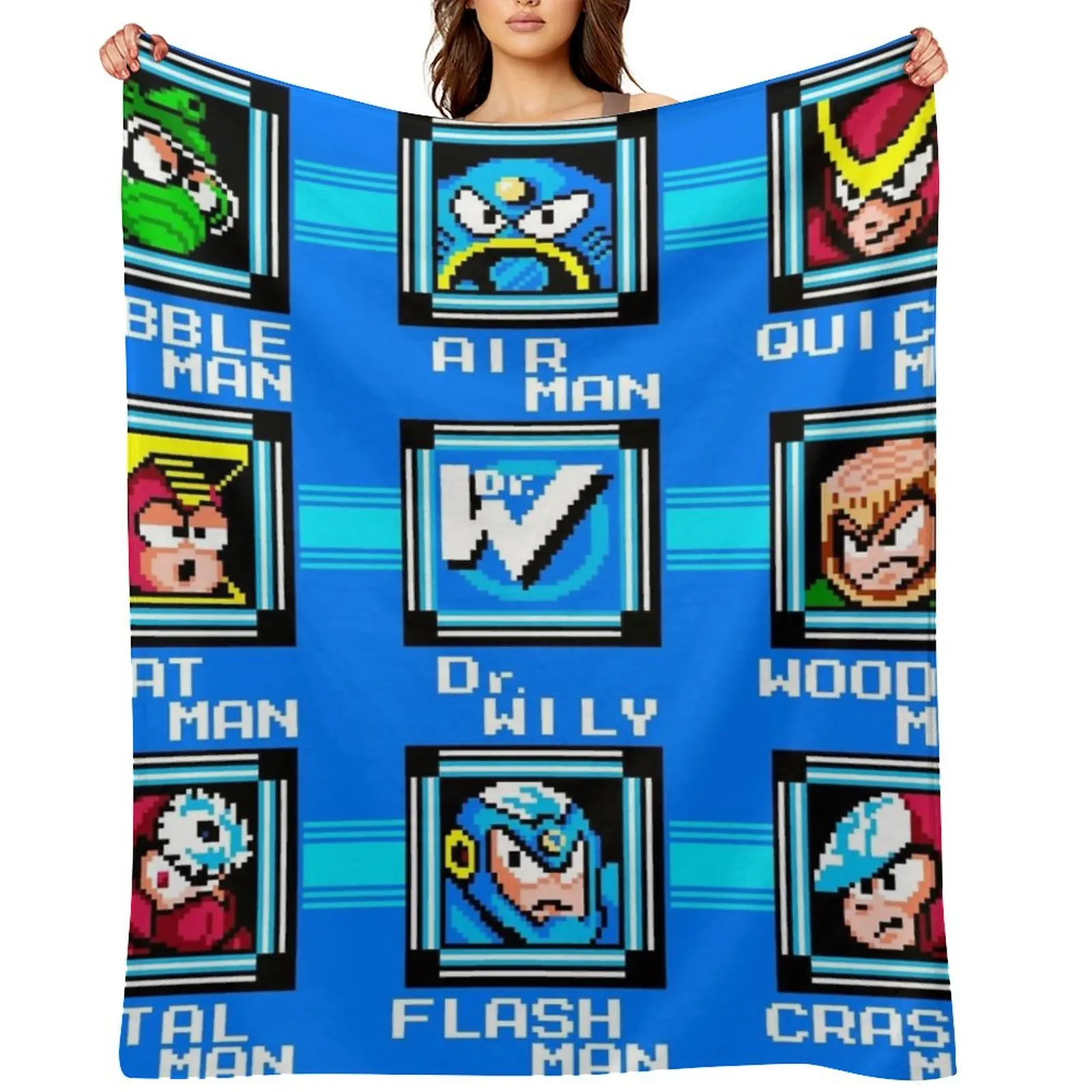

Megaman 2 Level Screen Throw Blanket For Sofa Thin Kid'S Cute blankets ands Blankets