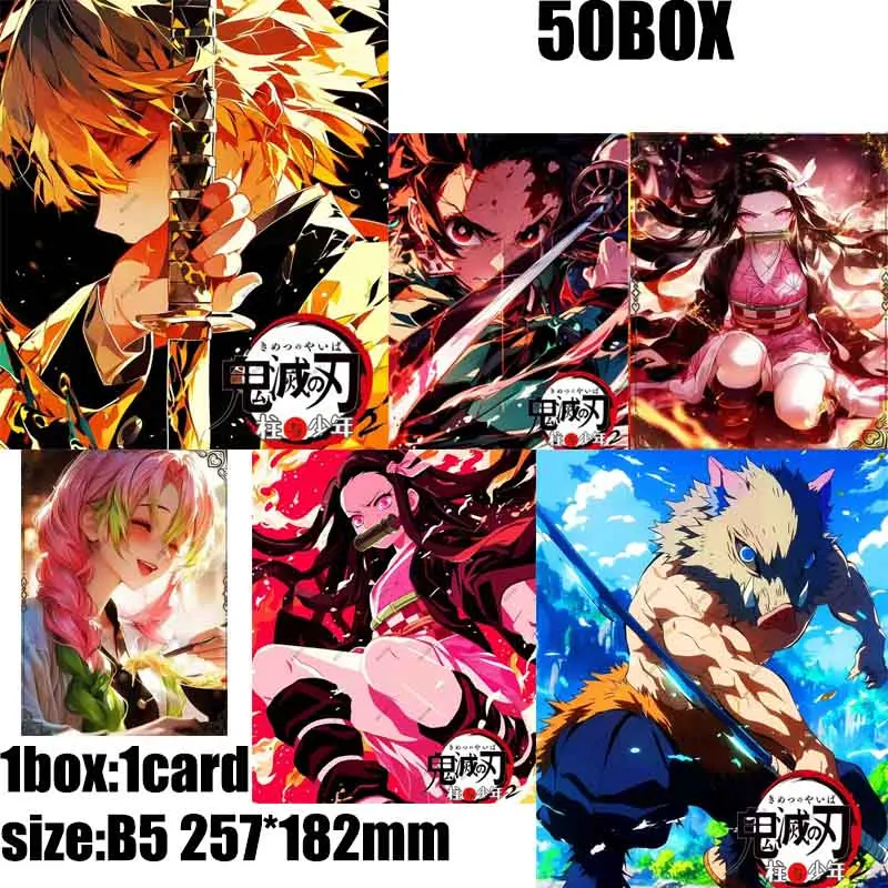 

Demon Slayer Cards Booster Box Collection Xingyue Wave 2 B5 Wholesale Playing Cards Games Board Party Kids Toys Mystery Pack