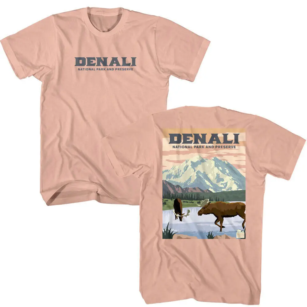 Denali National Park Preserve Men'S T Shirt Alaska Moose Wildlife Cold