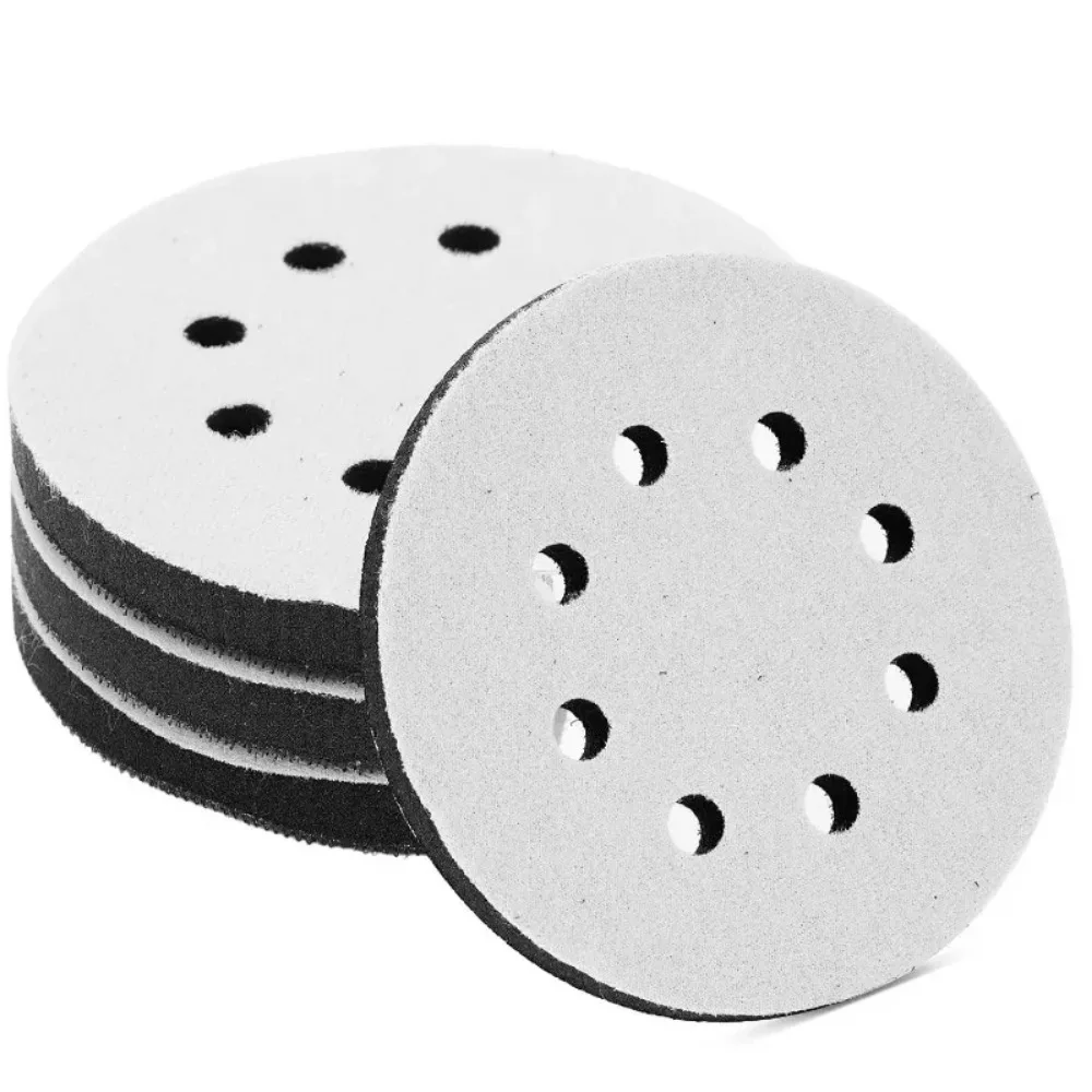 3 Stück 8-Loch-Schwammpads, Schleifpad für Schleifer, 125 mm, weiche Schwamm-Schnittstellenpads, Zubehör für Schleifer, weiches Schwammpad