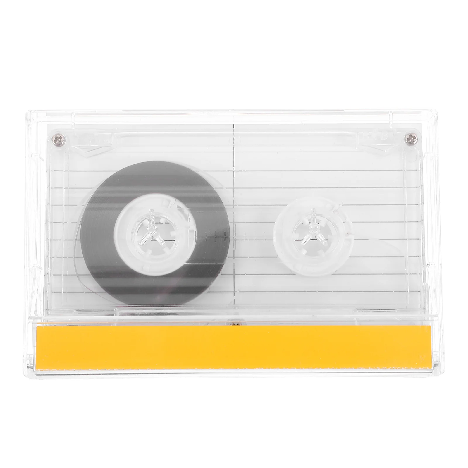 Adjustable Hand Drum Tape Blank Cassette Box Ornaments DIY Adornment Transparent Handcraft Accessory Vintage Office