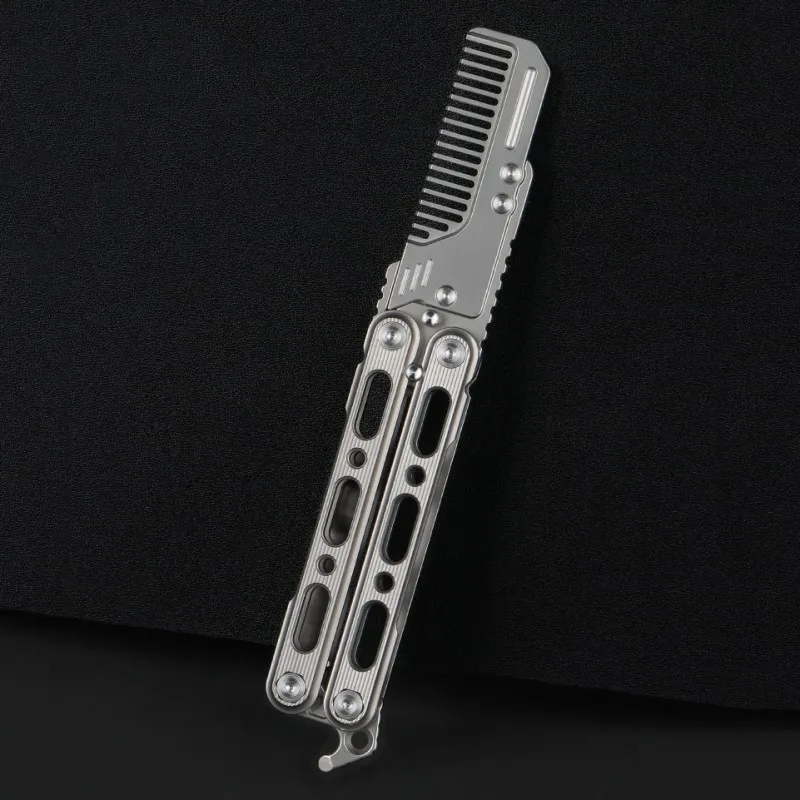 

Titanium Alloy Comb Outdoor Survival Tools Window Breaker Bottle Opener Super Light Hair Comb Detachable Cutting EDC ﻿