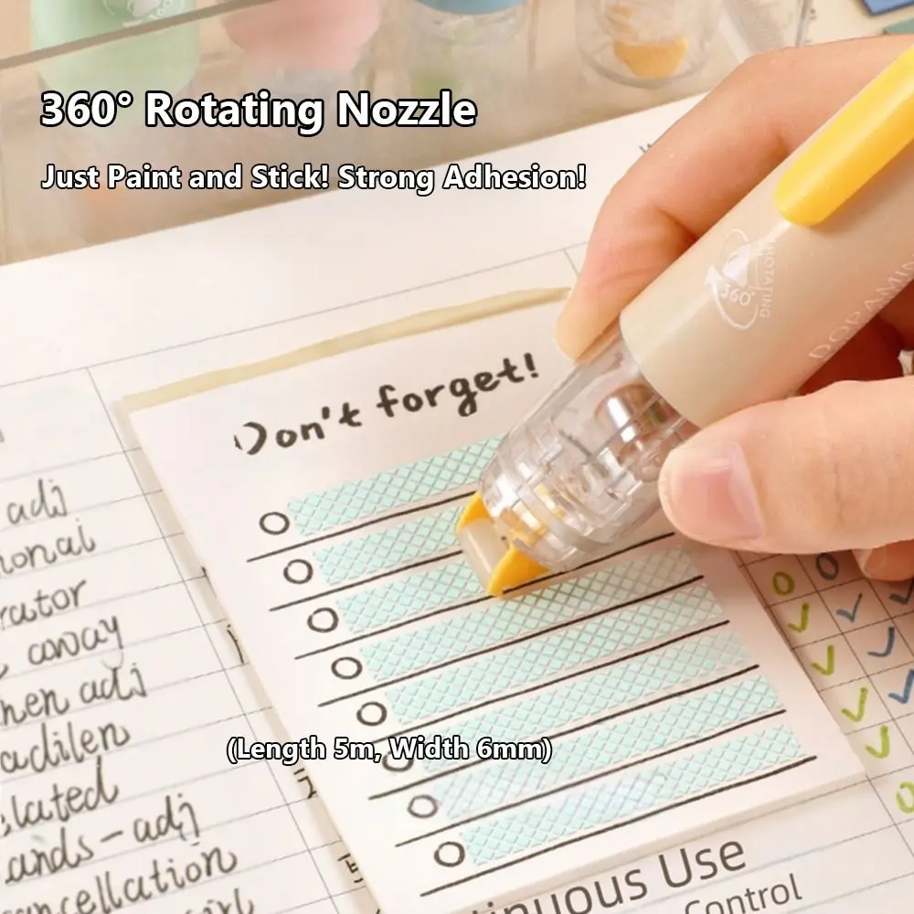 

360 Degree Rotation Head Dot Glue Tape Large Capacity DIY Scrapbooking Rolling Glue Tape Press Using Glue Tape Pen Students Gift