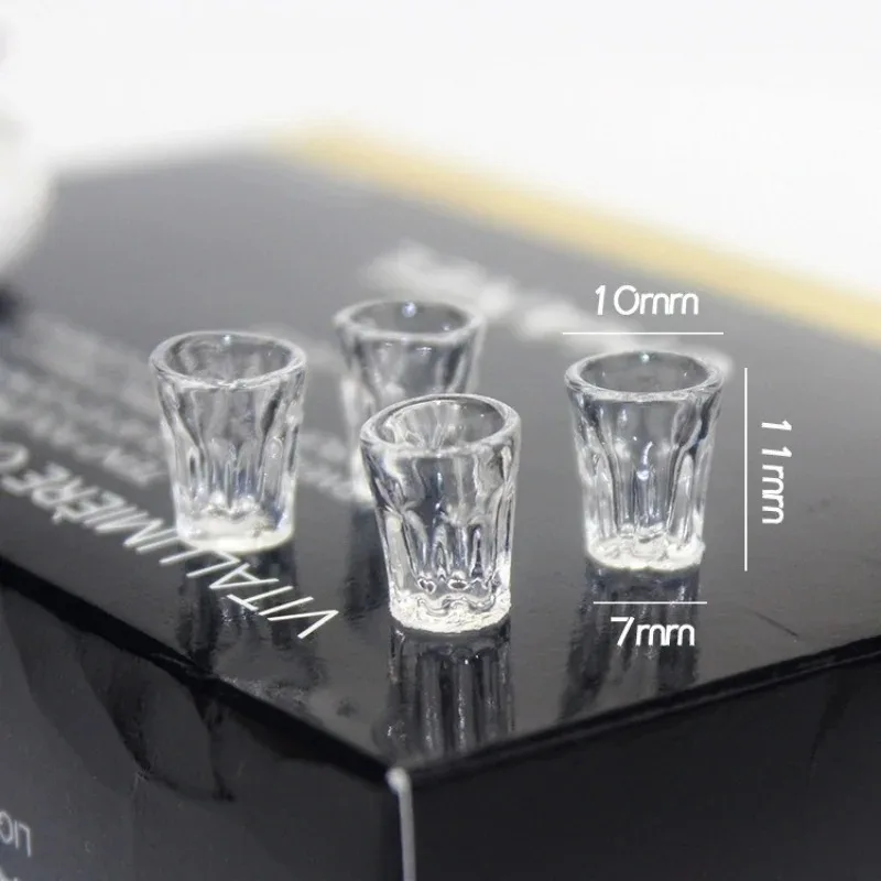 4 Stück 1/12 Puppenhaus Puppenhaus Zubehör Miniatur Tasse Modelle Spielzeug Simulation Transparente Wasserbecher