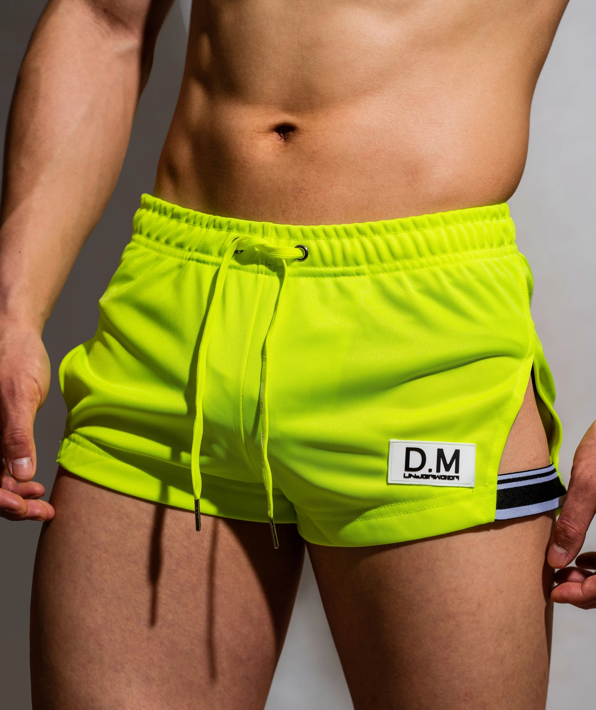 

Men's Underwear Green Boyshort Unique Design Low-waist Solid home pant A6009s personality home four-corner printing boxer