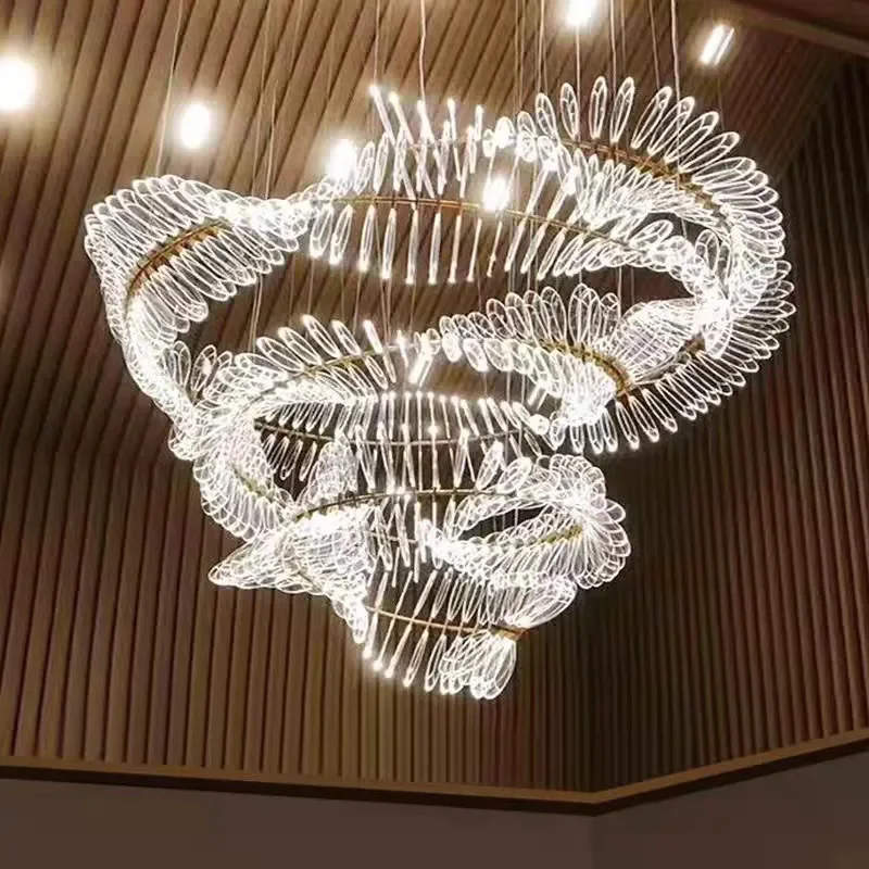 Custom Chandelier for Banquet Hall Hotel Lobby Villa Clubhouse Hot Pot Restaurant Non Standard Engineering Lighting Fixture