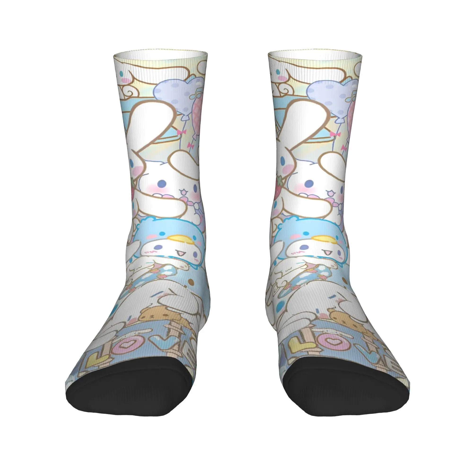 Men Women Cartoon Cinnamoroll Kawaii Socks Breathable Home Dress  Socks Birthday Present