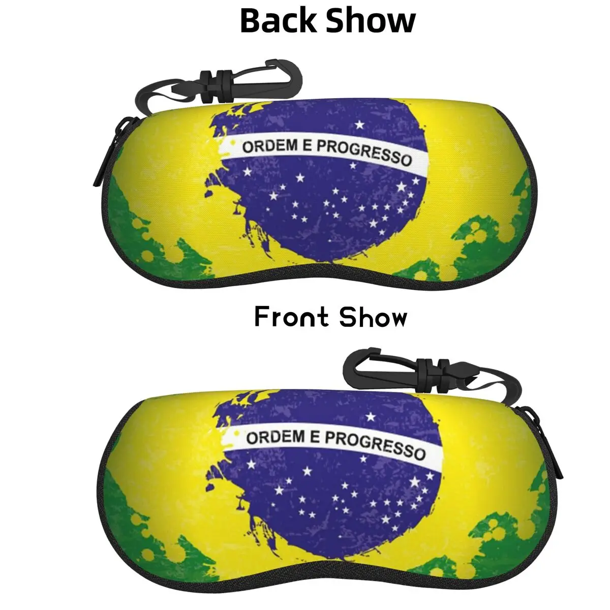 

Brazil Flag Shell Glasses Case Protector Sunglasses Box Women Men Soft Eyeglass Bag Pouch