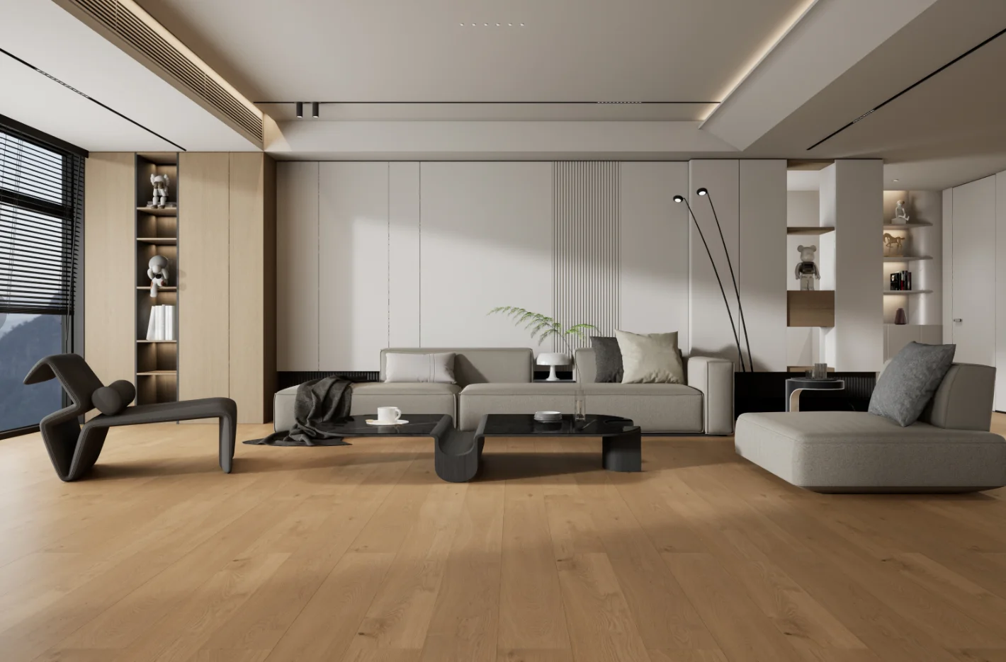 3-layer European Oak Engineered Flooring  CD Grade 15/3x192x1910 Saw Cut -color : Champagne Engineered Timber Floor